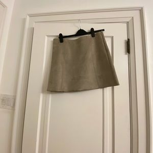 Babaton taupe suede skirt